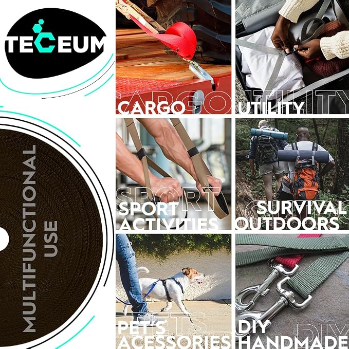 Webbing Strap, 3/4" to 2", 10-50 Yds, EDC gear, backpack repair and pet dog - Image 4