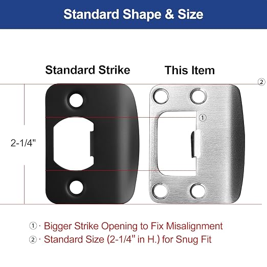Restorer Door Strike Plate, 2-1/4" by 1-3/4" Standard Size | Repositioned 4 - Image 2