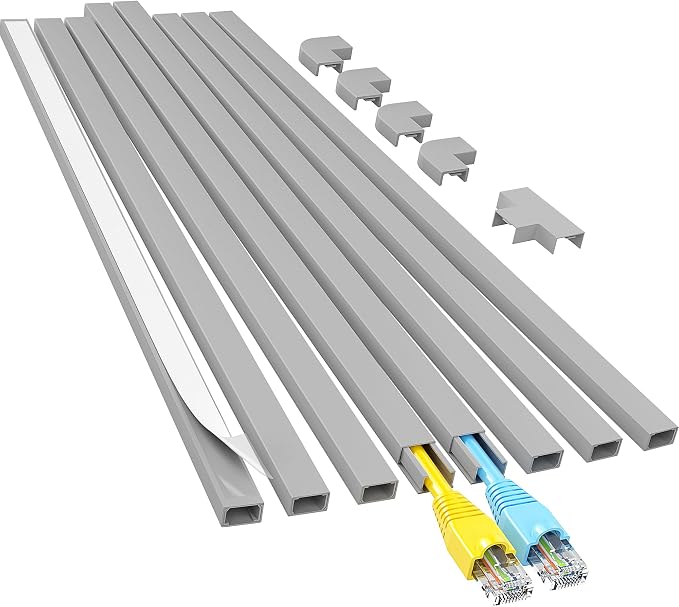 Yecaye Cord Hider, 113in One-Cord Cable Raceways, W0.59in H0.4in, Easy Install by Yecaye