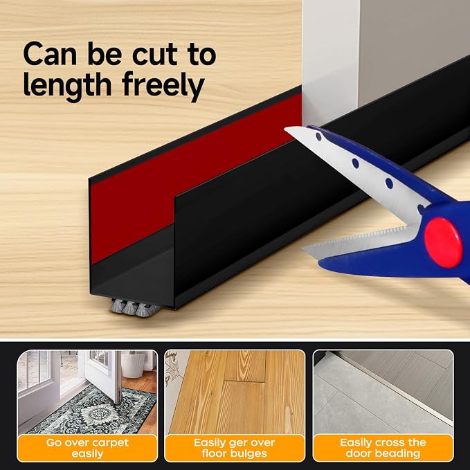 Weather Stripping Door Seal, 36” Length Cuttable Door Draft Stopper, Strong - Image 5