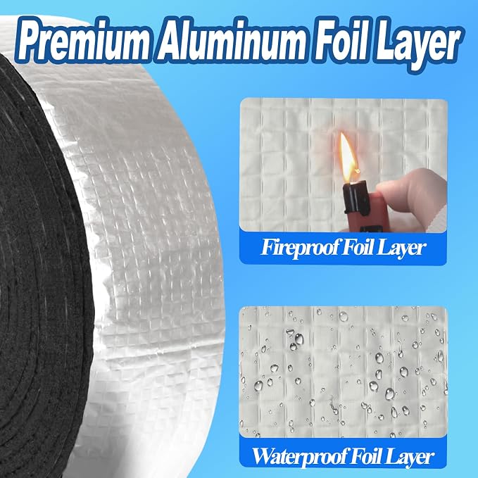 Outdoor Pipe Insulation Wrap 2" Wide x 33FT Water Pipe Insulation Tape - Image 2