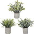 Velener Set of 3 Small Fake Plants Eucalyptus, Artificial Plants Indoor by Velener