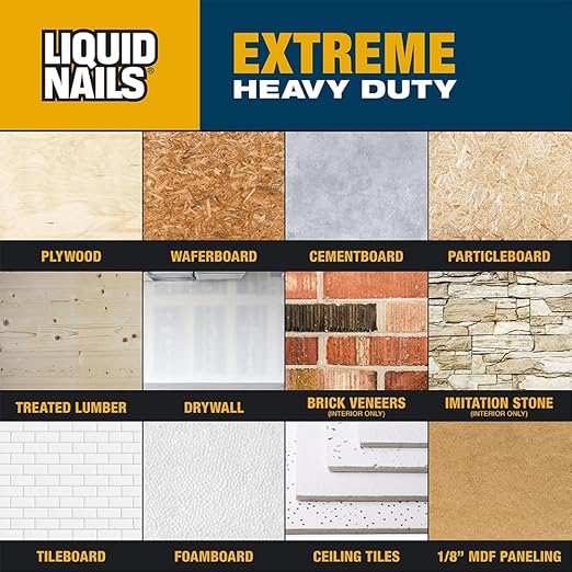 Liquid Nails Extreme Heavy Duty 10 oz. White Latex-Based Interior/Exterior - Image 5