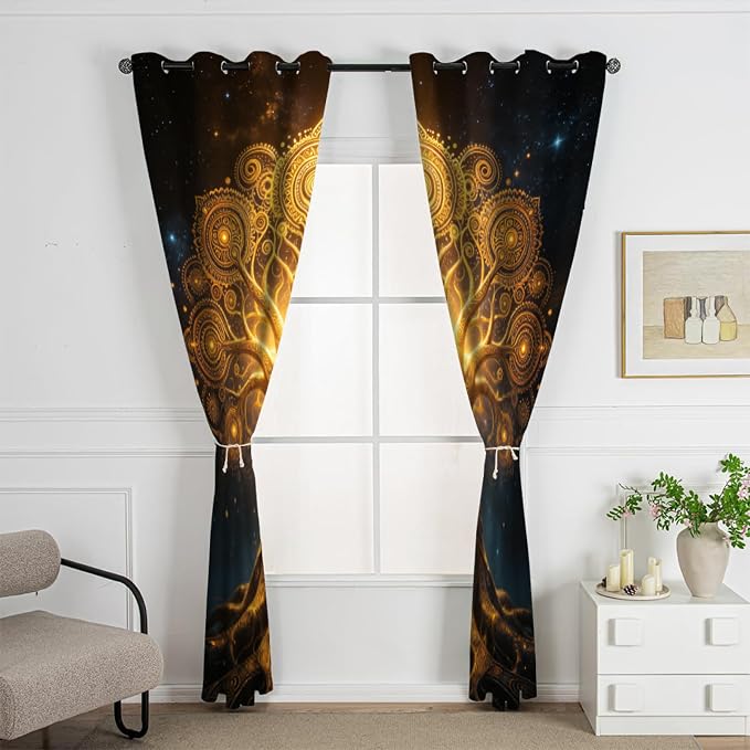 Tree of Life Curtains, Starry Sky Curtains - Image 3