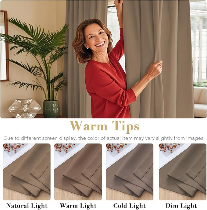H.VERSAILTEX Blackout Curtains Thermal Insulated Window Treatment Panels Room - Image 4