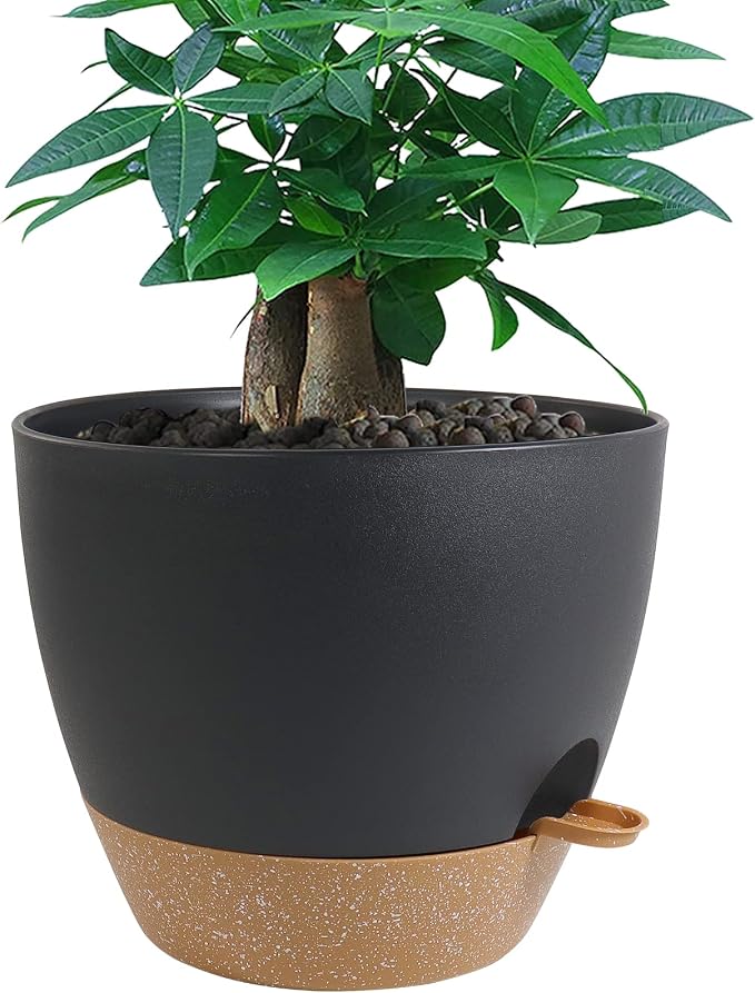 UOUZ 12 inch Large Self Watering Pots, Plastic Planters by UOUZ
