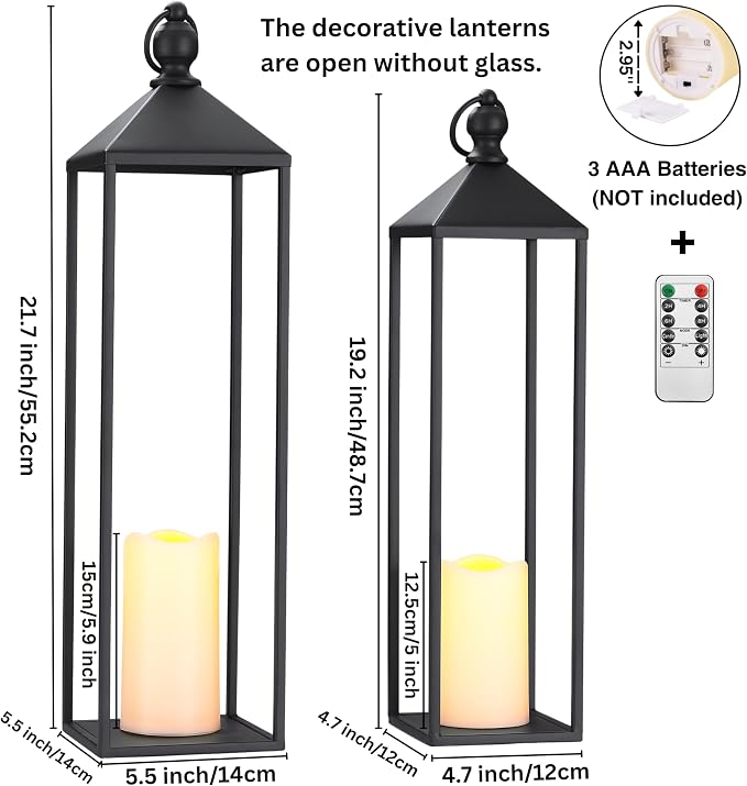 Perfnique Decorative Lanterns for Indoor & Outdoor, Farmhouse Modern Decor for - Image 3