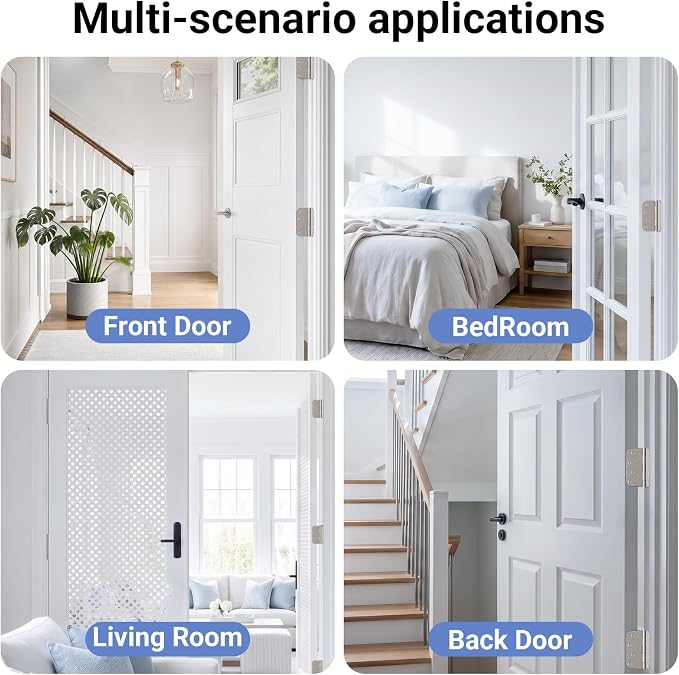 12 Pack 4 Inch Door Hinges Satin Nickel, Heavy Duty Solid Iron Interior & - Image 5
