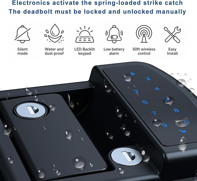 RV Door Lock Replacement, All-Metal Smart Keyless Entry Camper Door Lock | - Image 2