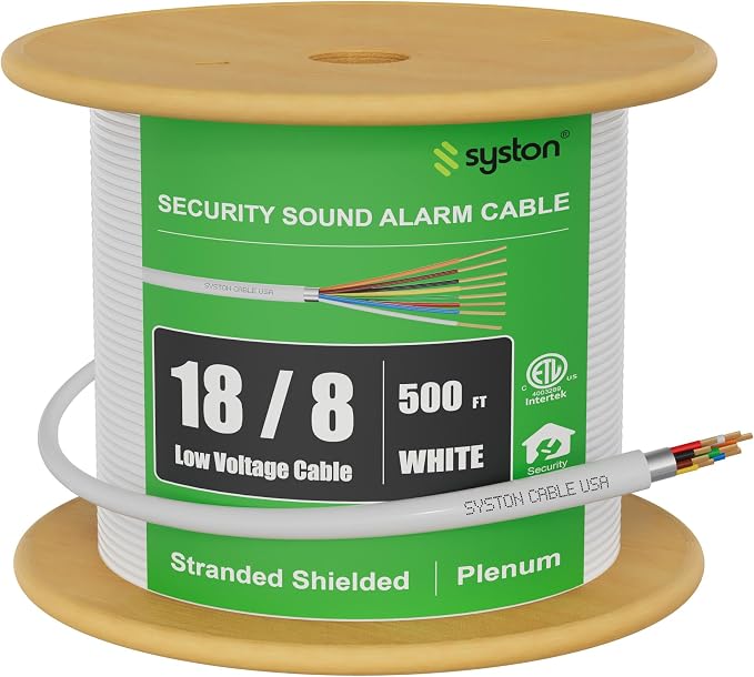 SYSTON 18/8 Fire Security Burglar Station Sound Alarm Control Cable Wire by SystonCableTechnology