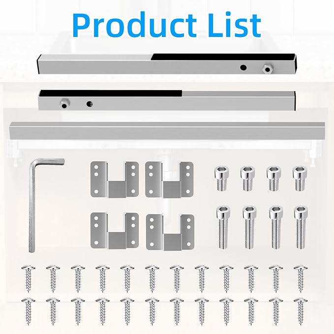 Qualward Undermount Sink Brackets, Adjustable Undermount Sink Support, - Image 8