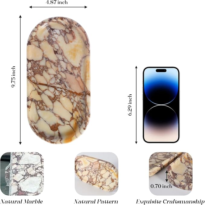 Natural Marble Tray for Decor, Marble Vanity Tray for Perfume, Stone Decorative - Image 3