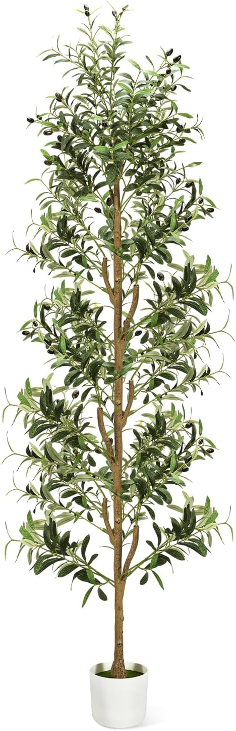 Olive Trees Artificial Indoor 7Ft Tall Faux Plants Large Fake Olivos Tree | - Image 7