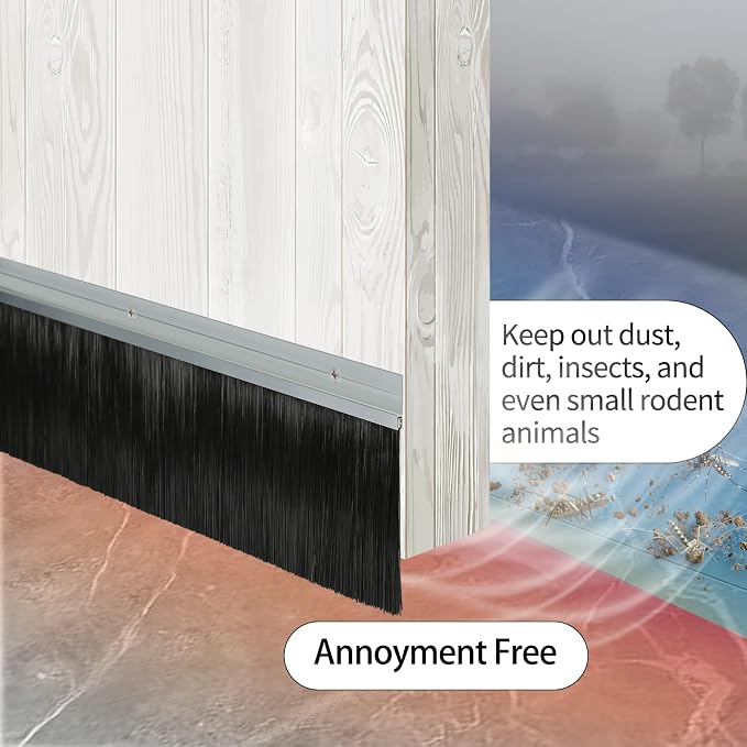 12-Pack Retsun Garage Door Brush Sweep, Extra Wide Bristles - Image 4