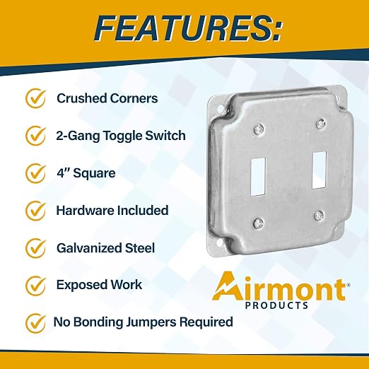 2-Gang Toggle Switch Electrical Box Cover - Image 3