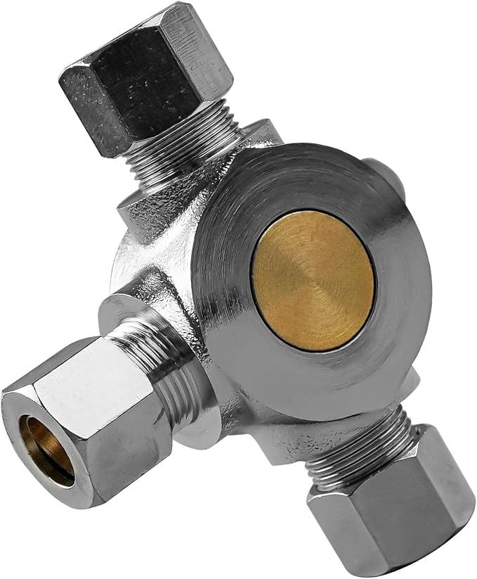 Water Mixing Valve Fit for 3/8" Compression Fittings on Inlets and Outlet | Hot by HUQUZN