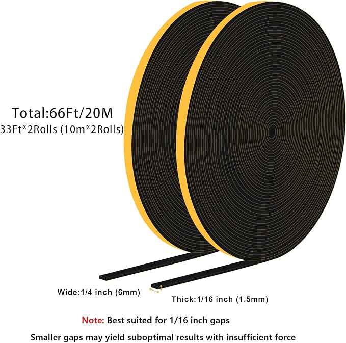 Thin Foam Tape, Windows & Small Gaps, Blocks Draft, Strong Adhesive | Reduces - Image 6