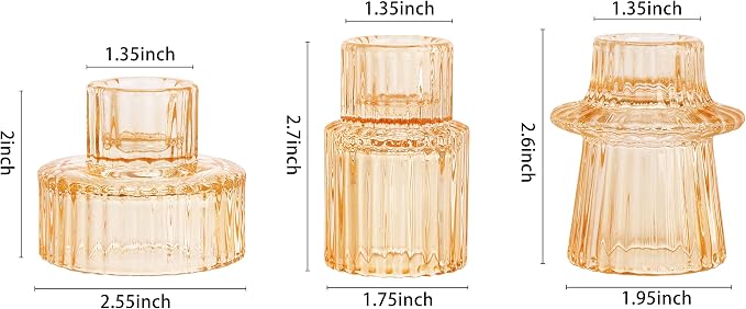 Vixdonos Glass Candlestick Holders Tealight Candle Holders - Image 2