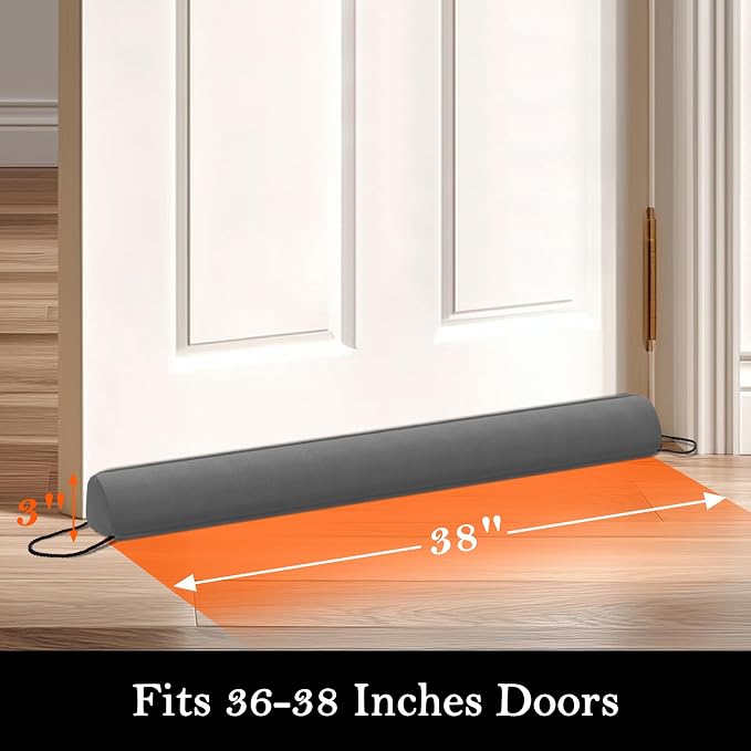 Sunolga Door Draft Stopper, Removable Washable Cover, Blocks Hot and Cold Air - Image 2