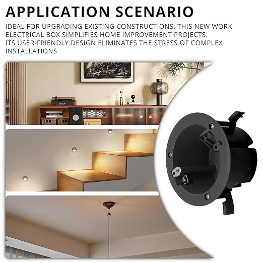 4" Electrical Round Outlet Black Box, 18 Cubic Inch ETL Listed Round Outlet Box - Image 3