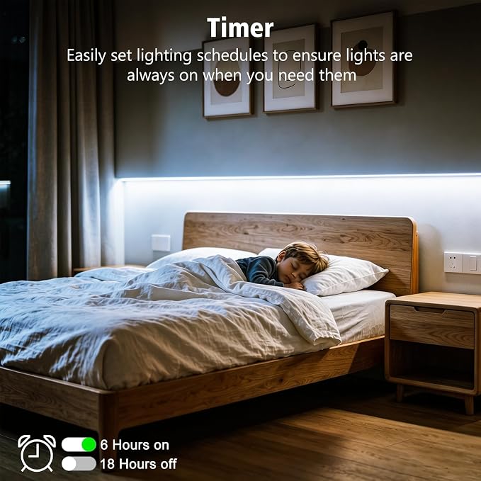 echosari Battery Operated Led Strip Lights White - Image 3