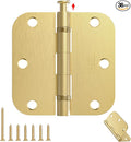 36 Pack Ball Bearing Gold Door Hinges | Rounded Door Hinges 3.5 Inch 5/8" No by AmzGod