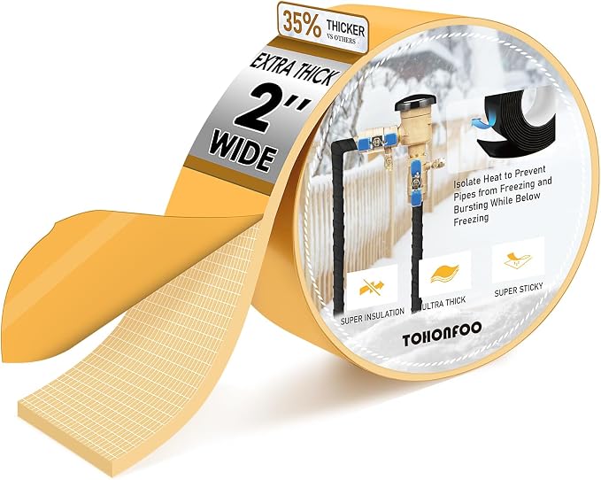 TOHONFOO Outdoor Pipe Insulation Tapes, Foam Pipe Heat Tape, insulation foam by TOHONFOO
