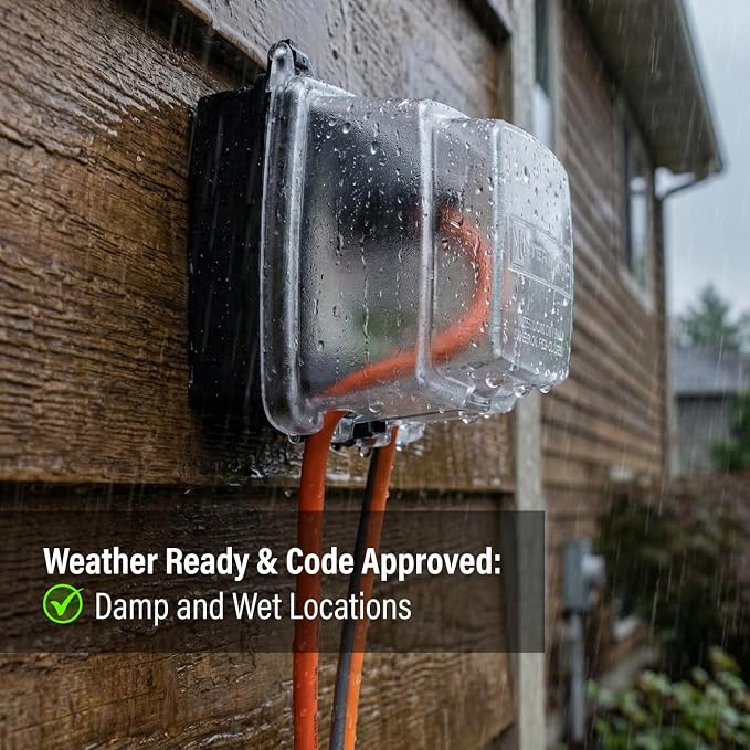 Intermatic WP1030C 3-1/8” Deep Weatherproof Outlet Cover – UV Stabilized Clear - Image 3