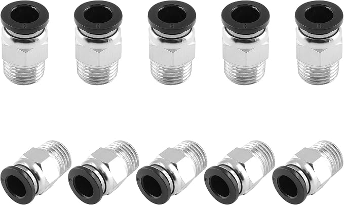 10Pcs 8mm Push Connect 1/4 NPT Male Straight Pneumatic Fitting | Pure Copper - Image 2