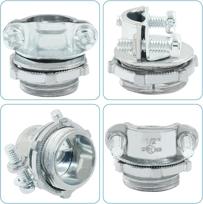 25 Pcs 1/2 Inch Clamp Type Cable Connectors, - Image 3