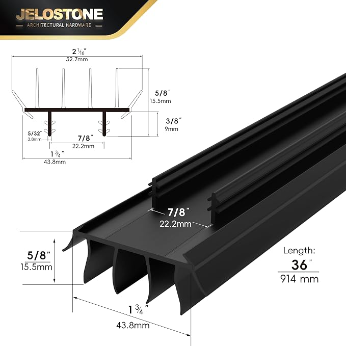 2-Pack 36" Kerf-in Door Bottom Seal Replacement, Intertek Verified Non-Toxic - Image 2