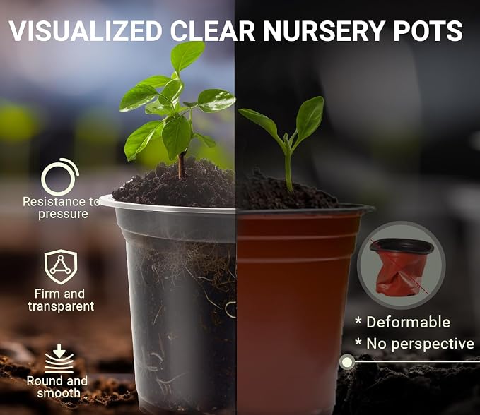 90 Pack Clear Nursery Plant Pots, 3.5/4/5 In - Image 3