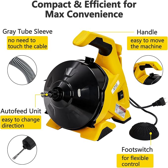 30Ft Electric Drain Cleaner Machine - Image 5