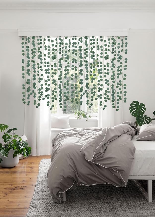 86 Feet 12 Strands Artificial Eucalyptus Leaf Plants Vine Hanging Eucalyptus - Image 2