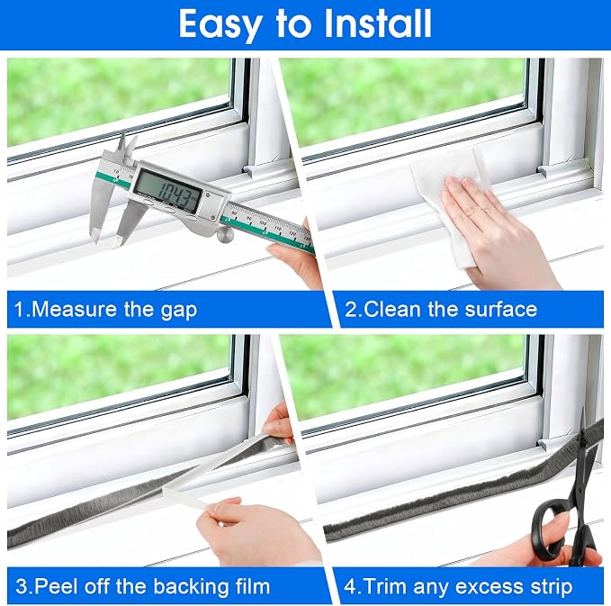 33 Ft Weather Stripping Door Seal, Self-Adhesive Door Insulation Strip | - Image 4