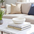 Braxio Decorative Bowl Modern Home Decor – Resin Ruffle Bowl Decorative Catchall by BRAXIO