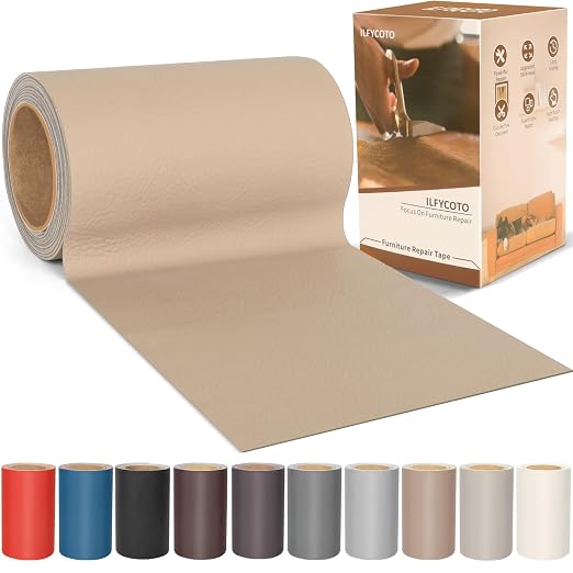 Self Adhesive Leather Repair Patch Tape 4x70 inch, Vinyl Repair Kit, Leather by ALLFORYOU