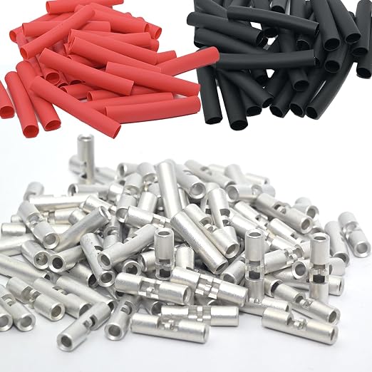 16-14 AWG Wire Splice Kit – 100pcs 16-14 Gauge Tinned Copper Non-Insulated Butt by SVAAR