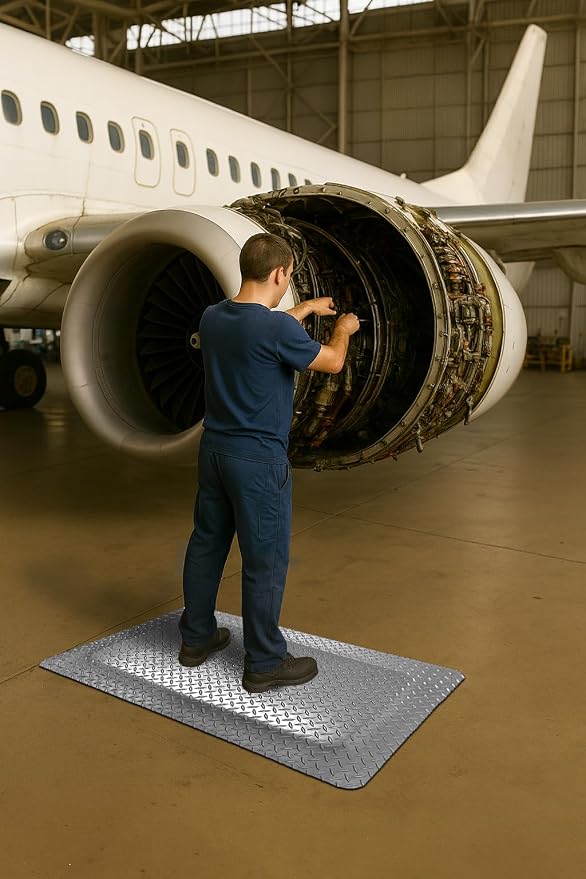 American Classic Diamond Plate Anti-Fatigue Gray Mat, Industrial Ergonomic - Image 2