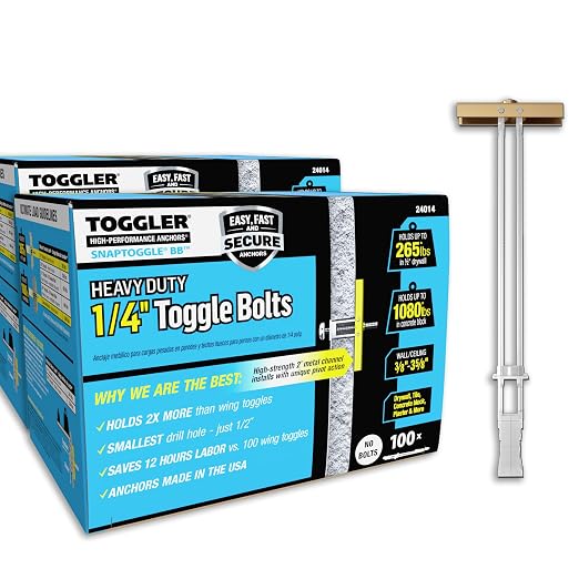 TOGGLER SNAPTOGGLE BB Toggle Anchor, Zinc-Plated Steel Channel, Made in US by TOGGLER
