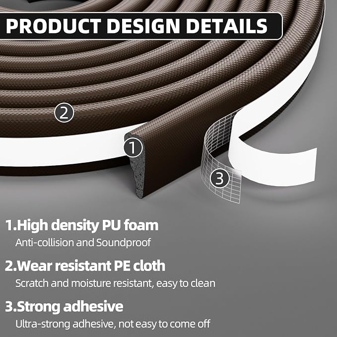 2Pcs×196" Wedge Weather Stripping Door Seal - Image 3