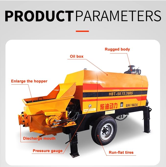 Concrete Line Pump Small Portable Hydraulic Cement Construction Machine | - Image 4
