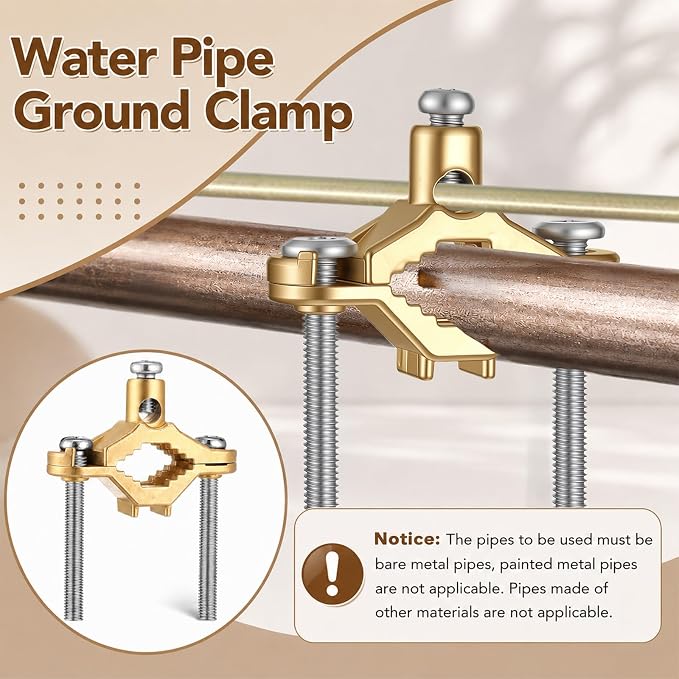 3 Pack Copper Alloy Ground Clamp 1/2" to 1" Grounding Clamp | Pipe Grounding - Image 5