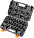 VEVOR 1/2" Drive Impact Socket Set, 23 Piece Socket Set SAE （7/16" -1"）& Metric by VEVOR