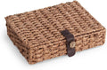 Decorative Box with Lid, Wicker Storage Basket, Water Hyacinth Woven Decorative by LOHONER