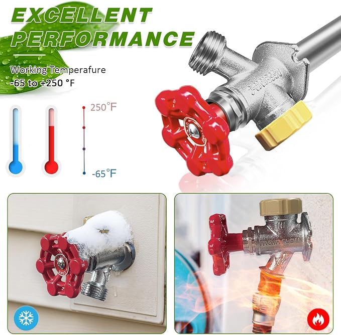 8 Inch Anti-Siphon Frost Free Sillcock Valve Multiturn 1/2 Inch NPT, 3/4 Inch - Image 5