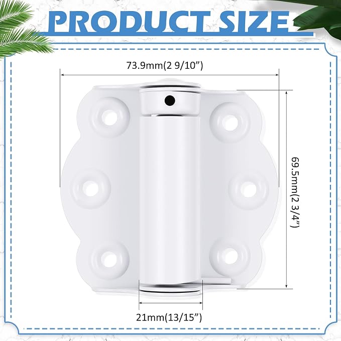 Zonon 4 Pack Self Closing Screen Door Hinge 2 3/4" Adjustable Heavy Duty Steel - Image 3