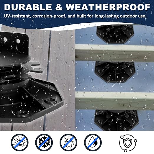 12 Pack Adjustable Deck Support Pedestal, 1-3/16" to 2-3/4" | Heavy Duty Deck - Image 4