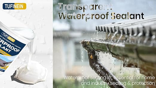 Waterproof Sealant 70oz Clear, TUFINEIN Transparent Waterproof Coating - Image 7