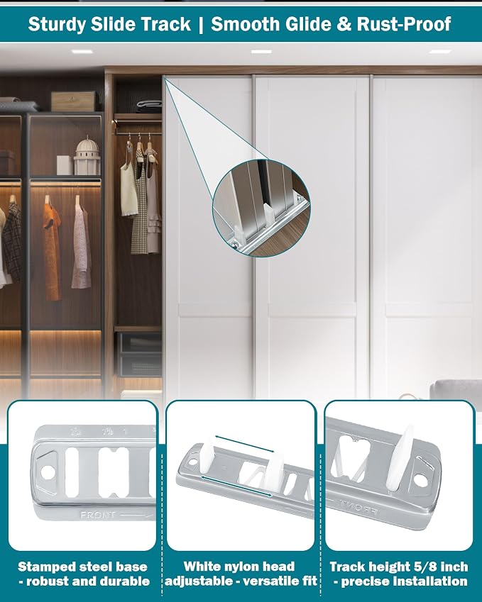 5 Pcs Sliding Closet Door Roller Kit, Closet Wheel - Image 5